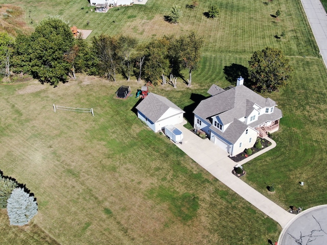 aerial view featuring a rural view