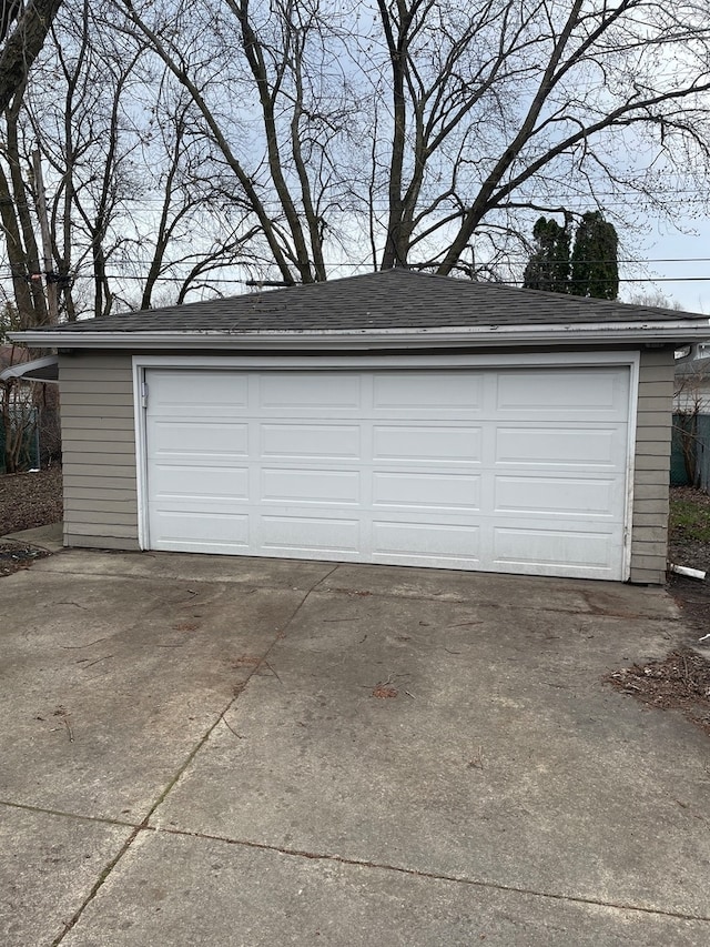 view of garage