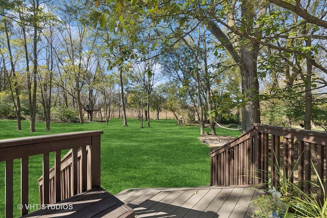 deck with a lawn