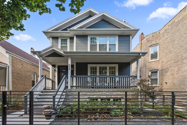 view of front of home featuring covered porch