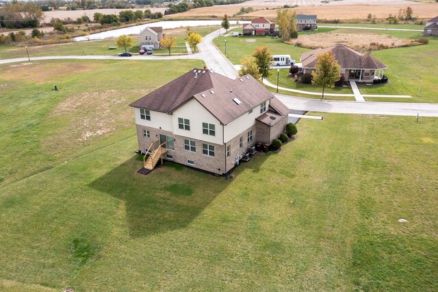 drone / aerial view with a rural view