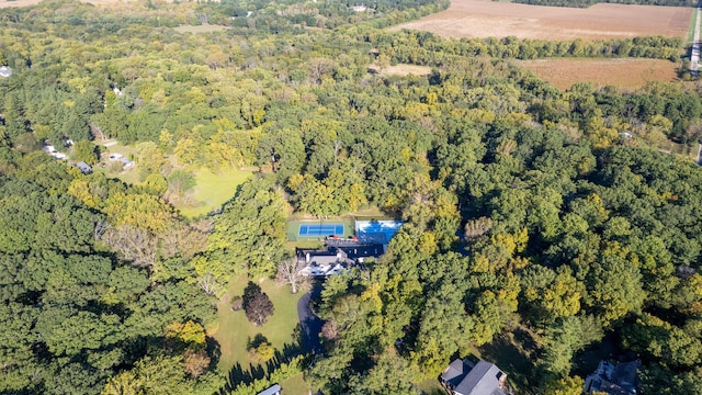 27 Hickory Ln, White Heath, IL 61884 - aerial view of property and surrounding area with a heavily wooded area