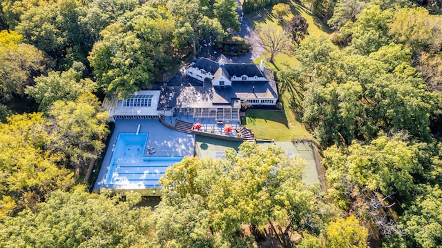 27 Hickory Ln, White Heath, IL 61884 - aerial view of property and surrounding area featuring a heavily wooded area
