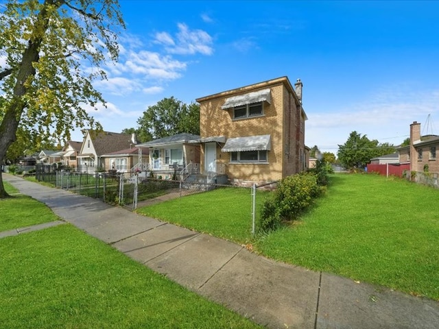 view of front of house featuring a front yard