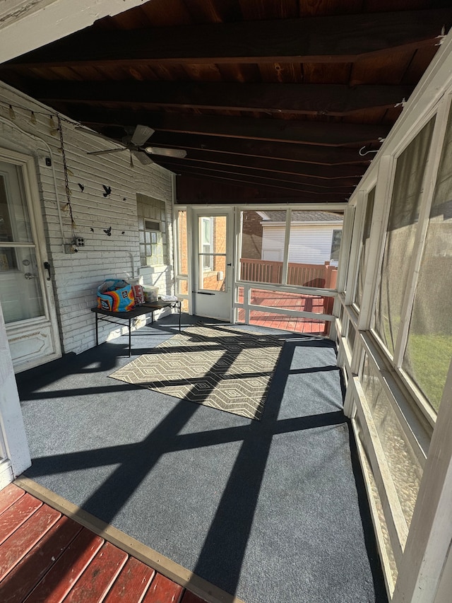 view of patio with ceiling fan