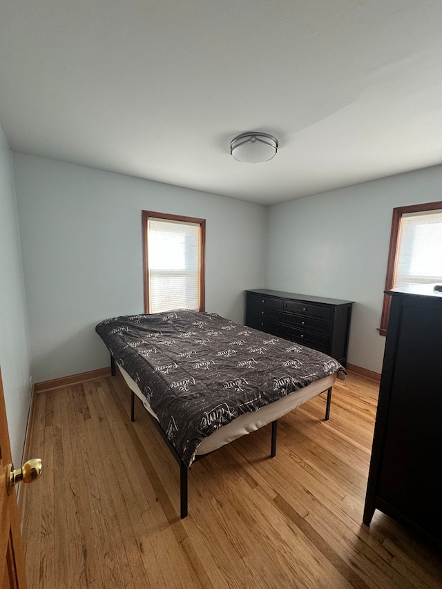 bedroom featuring light hardwood / wood-style flooring