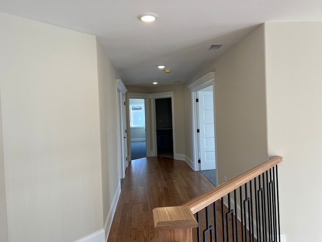 hall featuring dark hardwood / wood-style floors