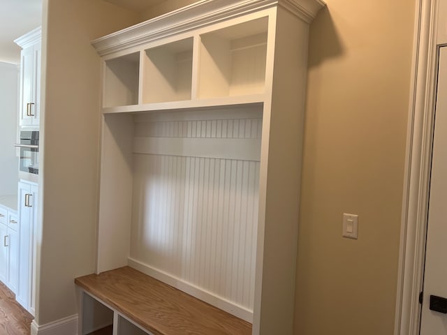 mudroom featuring hardwood / wood-style floors