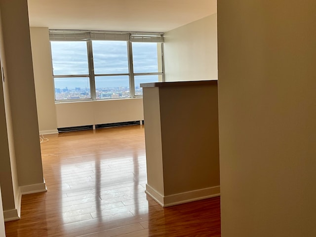 empty room with light hardwood / wood-style floors