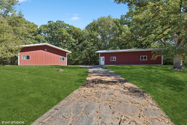 exterior space with a lawn