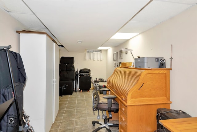 office featuring light tile patterned flooring