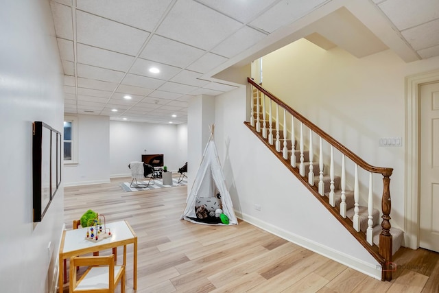 interior space with light hardwood / wood-style flooring