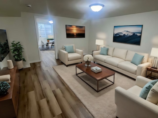 living room featuring hardwood / wood-style flooring