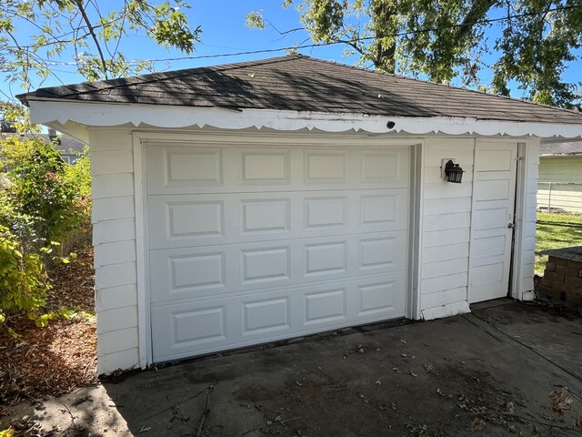 view of garage