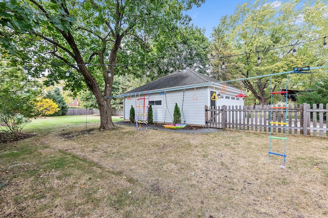 view of yard with fence