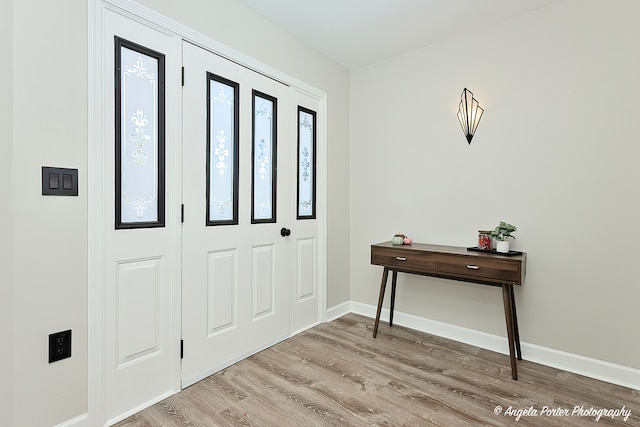 foyer featuring hardwood / wood-style flooring