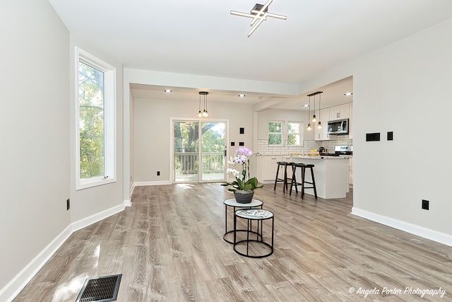 living room featuring light hardwood / wood-style floors