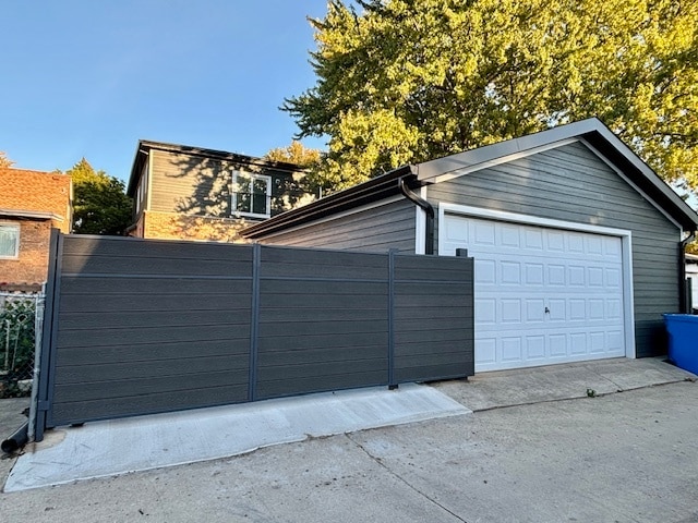 view of garage