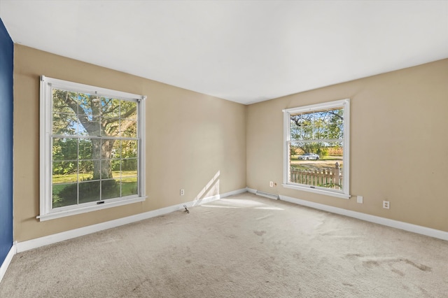 carpeted spare room with a wealth of natural light