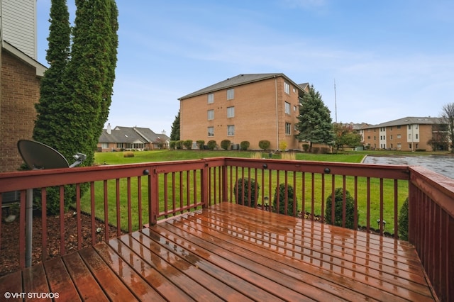 deck featuring a yard