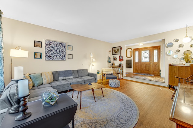 living room featuring hardwood / wood-style floors