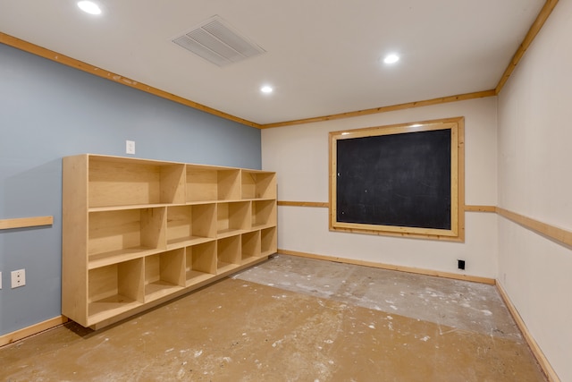 interior space featuring crown molding