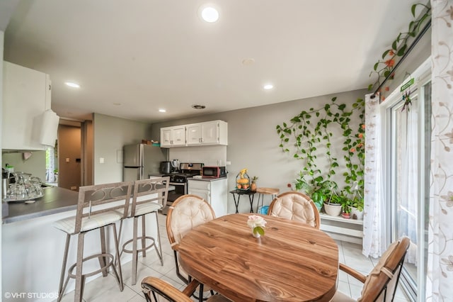 view of tiled dining room