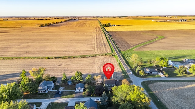 aerial view with a rural view