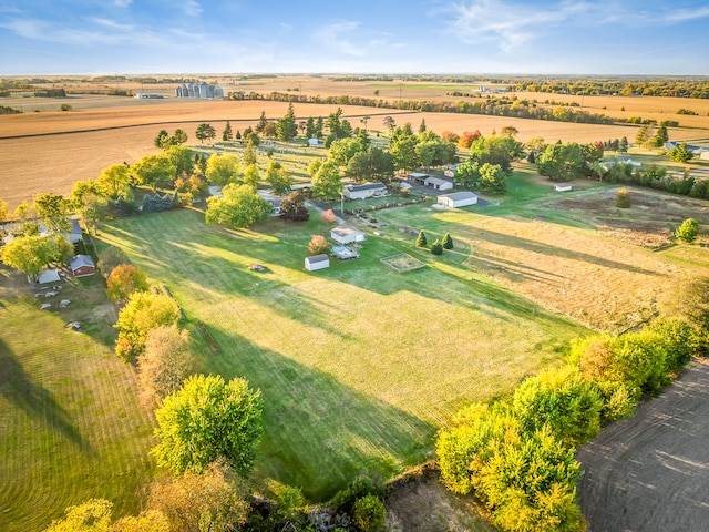 drone / aerial view with a rural view