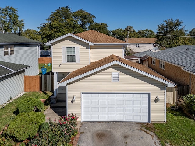 view of front of home featuring a garage