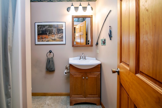 bathroom featuring vanity and tile patterned floors