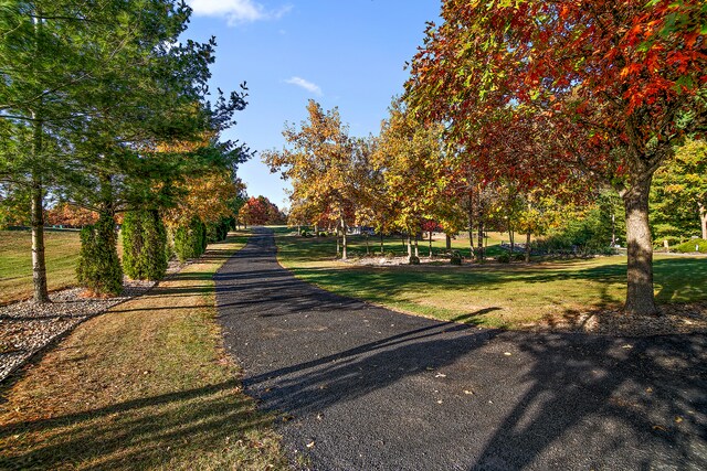 view of street with a rural view