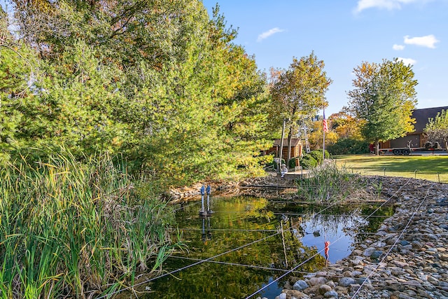 view of property's community with a water view