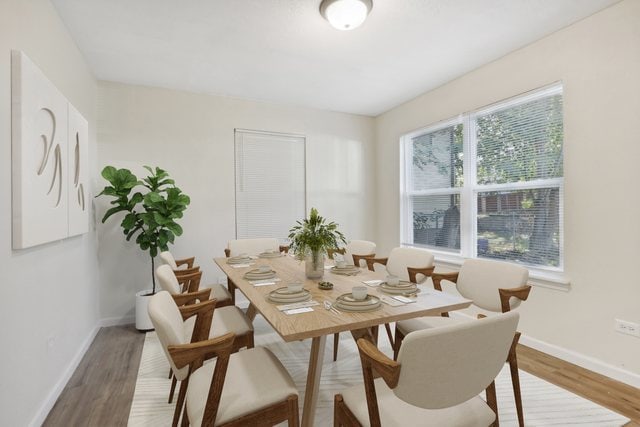 dining area featuring hardwood / wood-style flooring