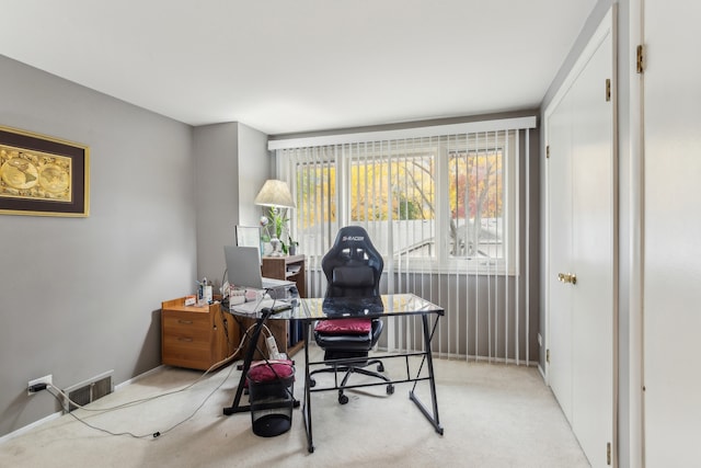 view of carpeted office