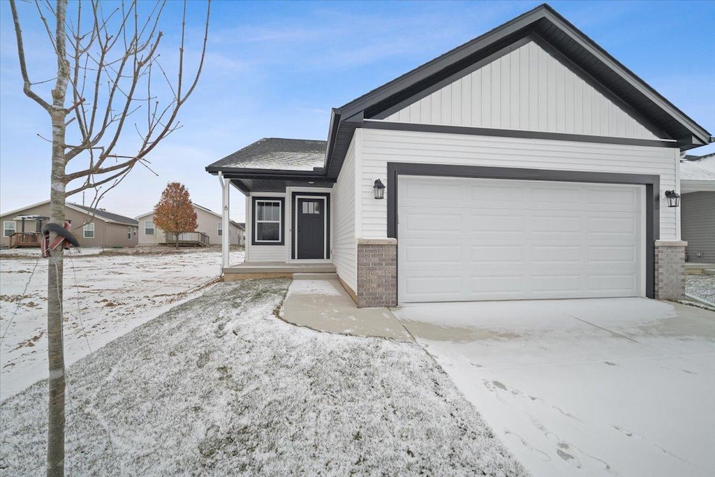 view of front of home with a garage