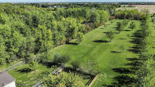 drone / aerial view featuring a rural view