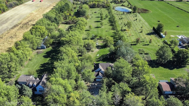 bird's eye view with a rural view