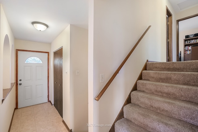 view of tiled entrance foyer