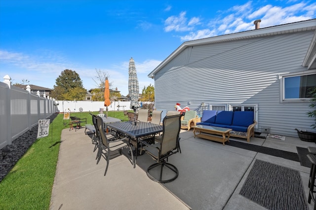 view of patio with an outdoor living space