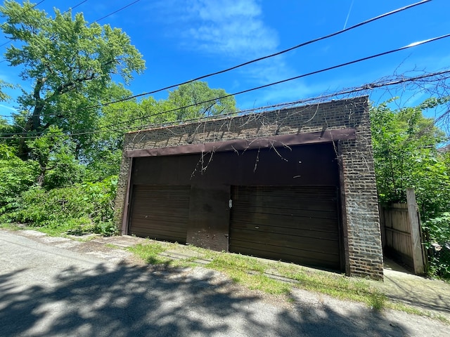 view of garage