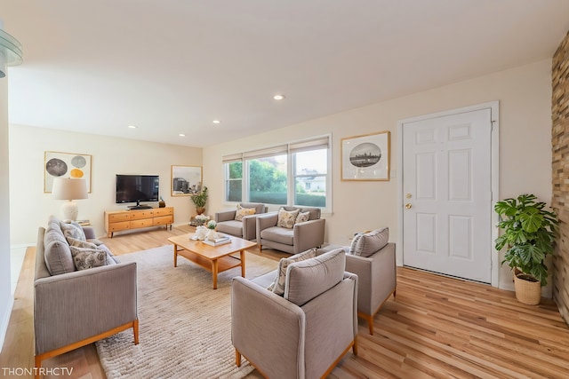 living room featuring light hardwood / wood-style flooring