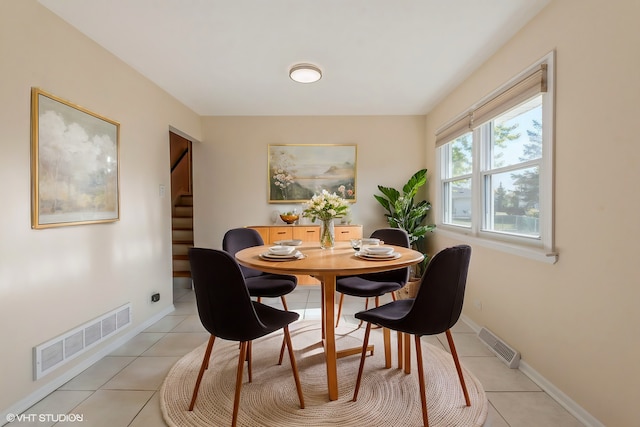 view of tiled dining area