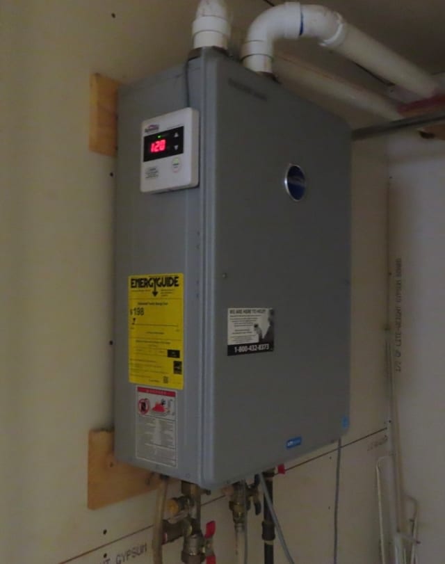 utilities featuring tankless water heater