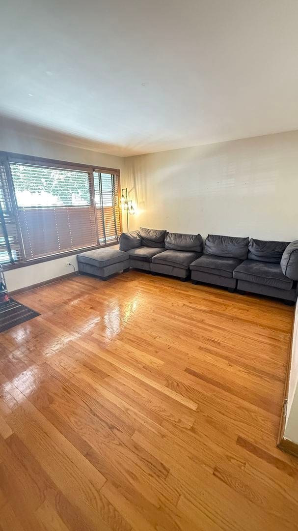 unfurnished living room with light hardwood / wood-style floors