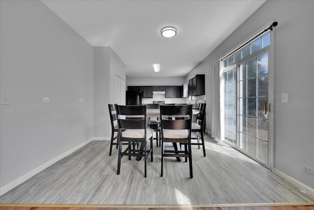 dining room with light hardwood / wood-style flooring and plenty of natural light