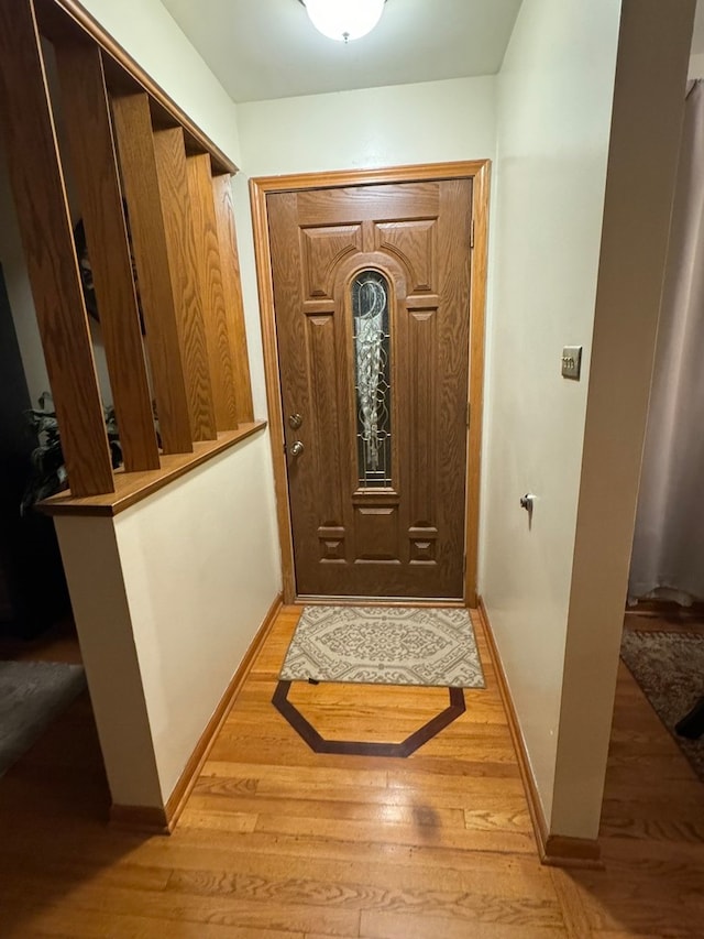 doorway featuring light wood-type flooring