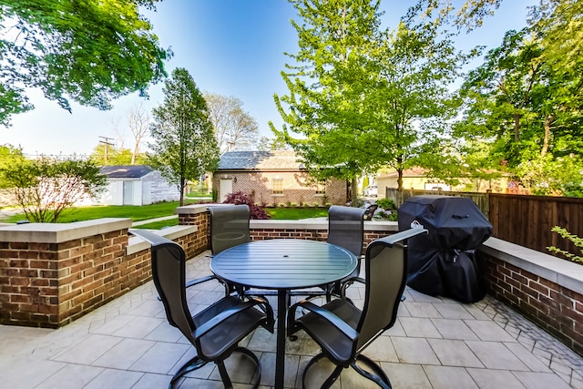 view of patio featuring area for grilling