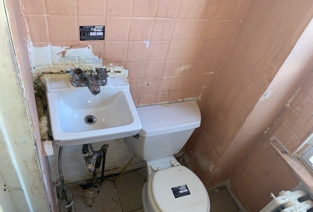 bathroom with toilet and sink