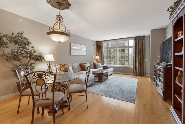 living room featuring light hardwood / wood-style floors